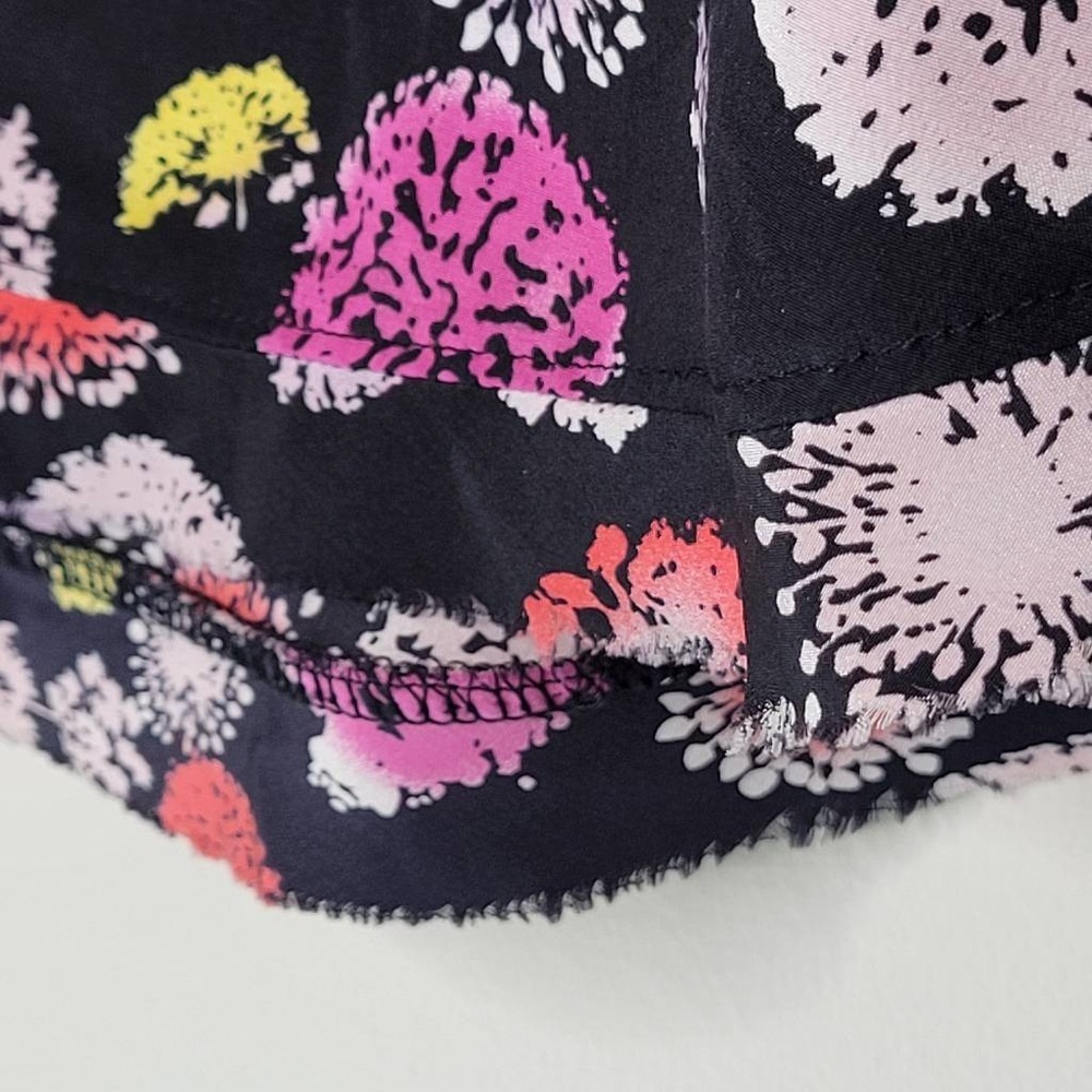 Anthropologie‎ Dolan Blouse Small Black Red Floral Silk Boho Art-Inspired Top - Picture 5 of 8